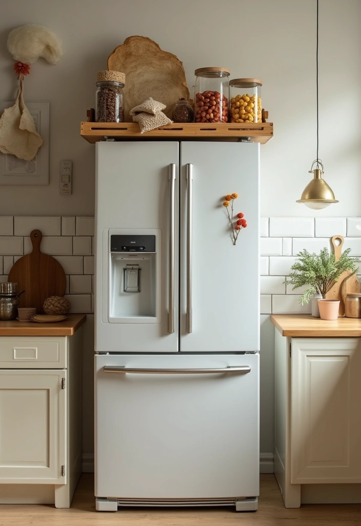 25+ Over-the-Fridge Storage Ideas You’ll Wish You Tried Sooner - 15. Decorative Trays