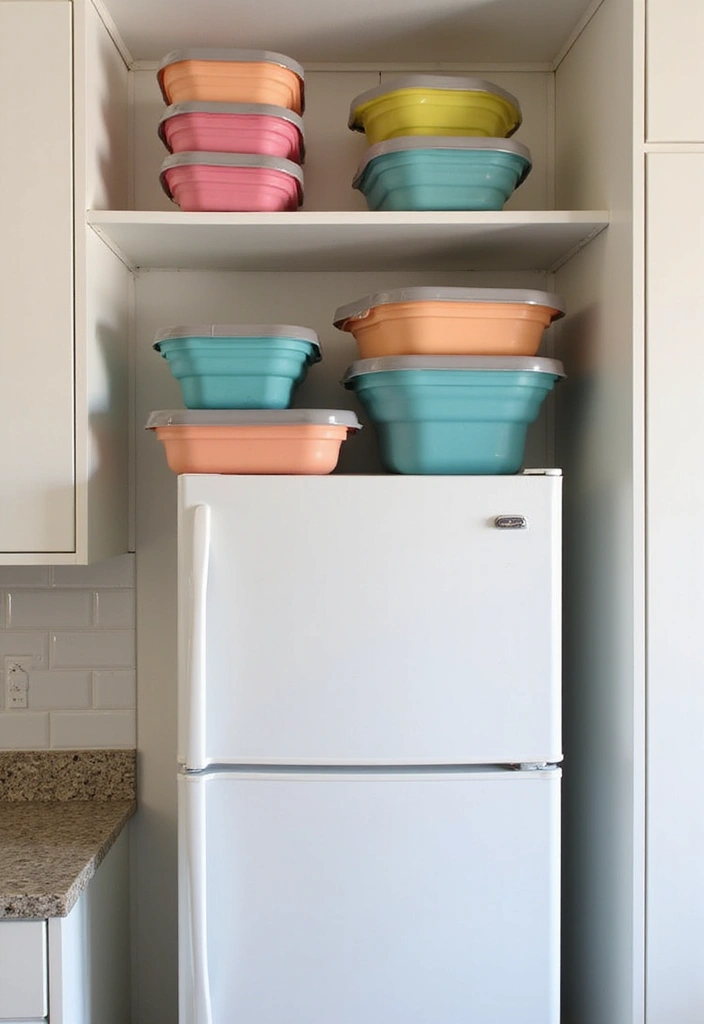 25+ Over-the-Fridge Storage Ideas You’ll Wish You Tried Sooner - 20. Collapsible Storage Solutions