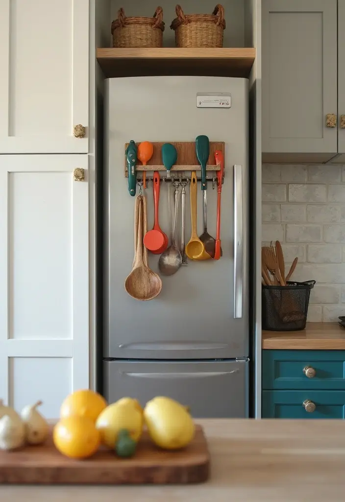 25+ Over-the-Fridge Storage Ideas You’ll Wish You Tried Sooner - 21. Utensil Holder