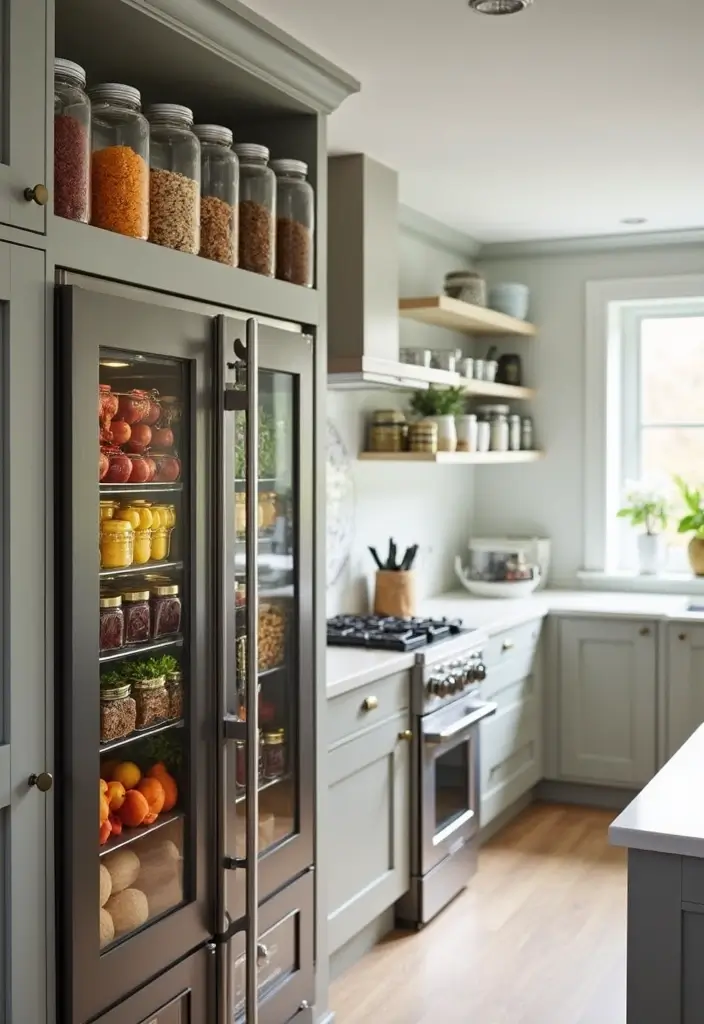 25+ Over-the-Fridge Storage Ideas You’ll Wish You Tried Sooner - 24. Glass Jar Storage