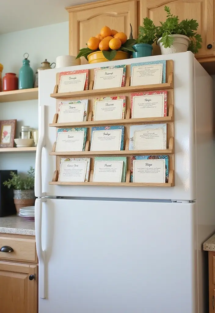 25+ Over-the-Fridge Storage Ideas You’ll Wish You Tried Sooner - 5. Recipe Card Holder