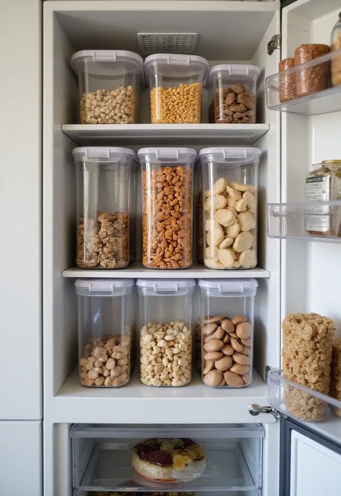 25+ Over-the-Fridge Storage Ideas You’ll Wish You Tried Sooner - 9. Clear Plastic Containers