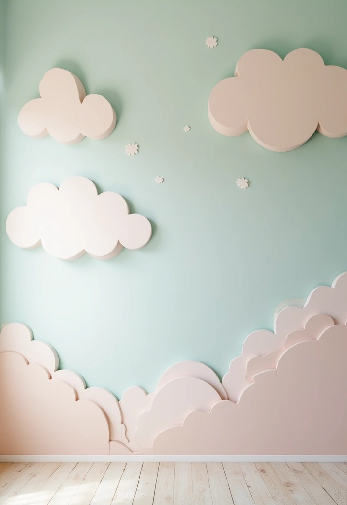 25+ Painting on Wall Ideas to Add Color and Personality - 14. Whimsical Clouds
