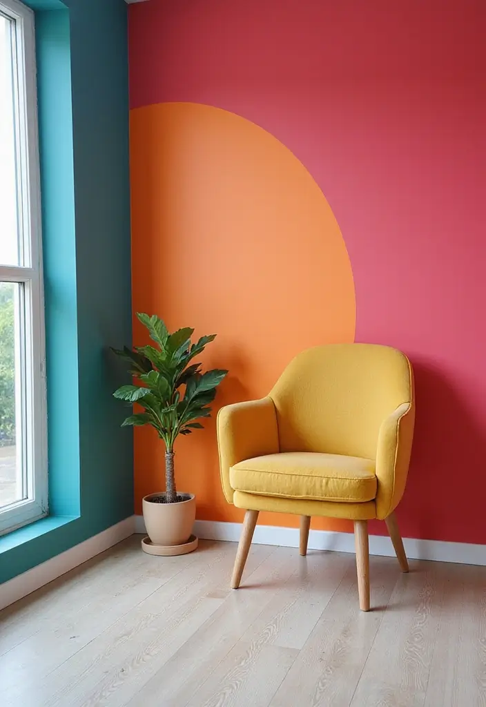 25+ Painting on Wall Ideas to Add Color and Personality - 24. Vibrant Accents