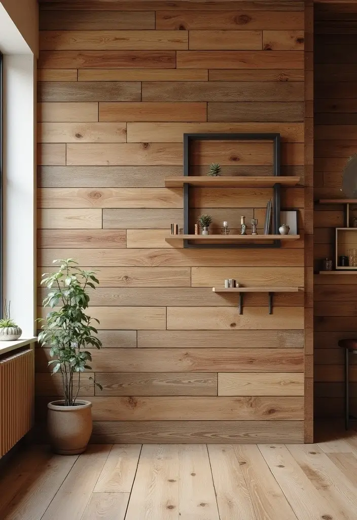 25+ Pallet Wall Ideas for a Rustic Budget-Friendly Design - 1. Classic Horizontal Plank Wall