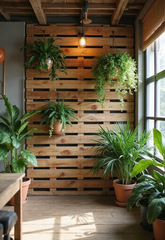 25+ Pallet Wall Ideas for a Rustic Budget-Friendly Design - 11. Pallet Wall with Plants