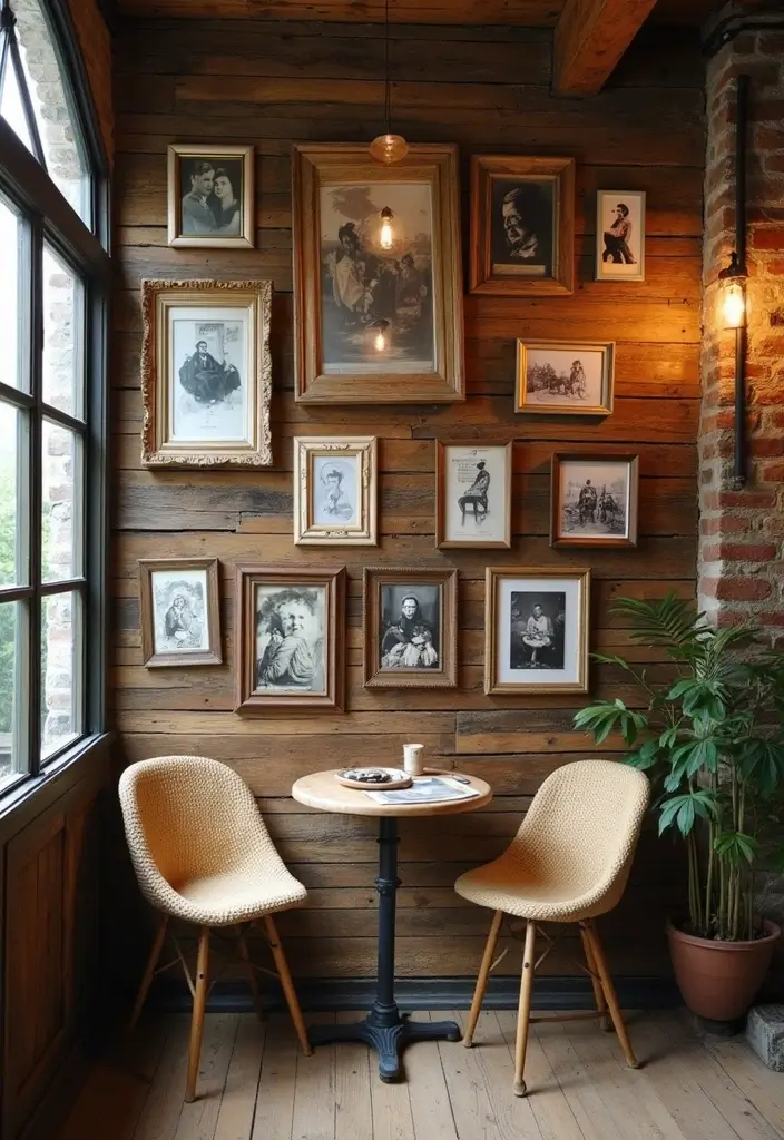 25+ Pallet Wall Ideas for a Rustic Budget-Friendly Design - 15. Pallet Wall with Vintage Frames