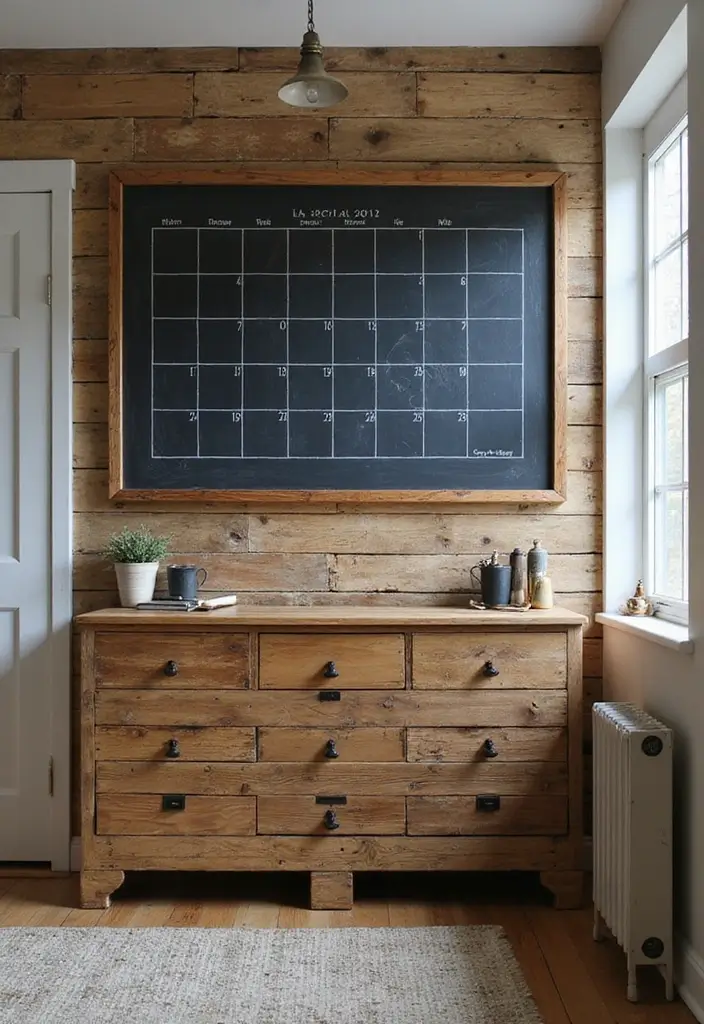 25+ Pallet Wall Ideas for a Rustic Budget-Friendly Design - 20. Pallet Wall Calendar Display