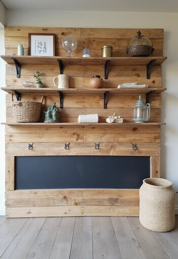 25+ Pallet Wall Ideas for a Rustic Budget-Friendly Design - 23. Multi-Purpose Pallet Wall