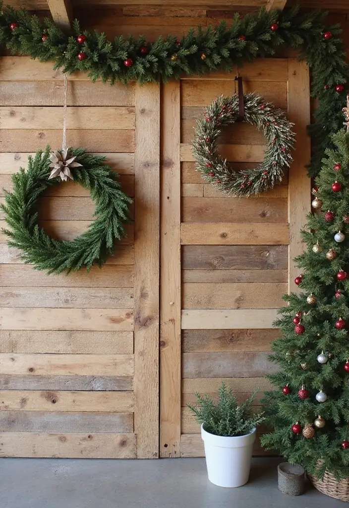 25+ Pallet Wall Ideas for a Rustic Budget-Friendly Design - 24. Pallet Wall with Seasonal Decor