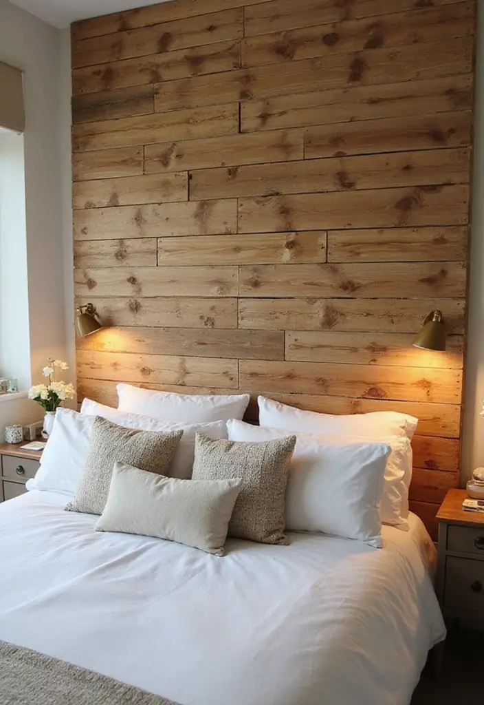 25+ Pallet Wall Ideas for a Rustic Budget-Friendly Design - 4. Rustic Headboard Pallet Wall