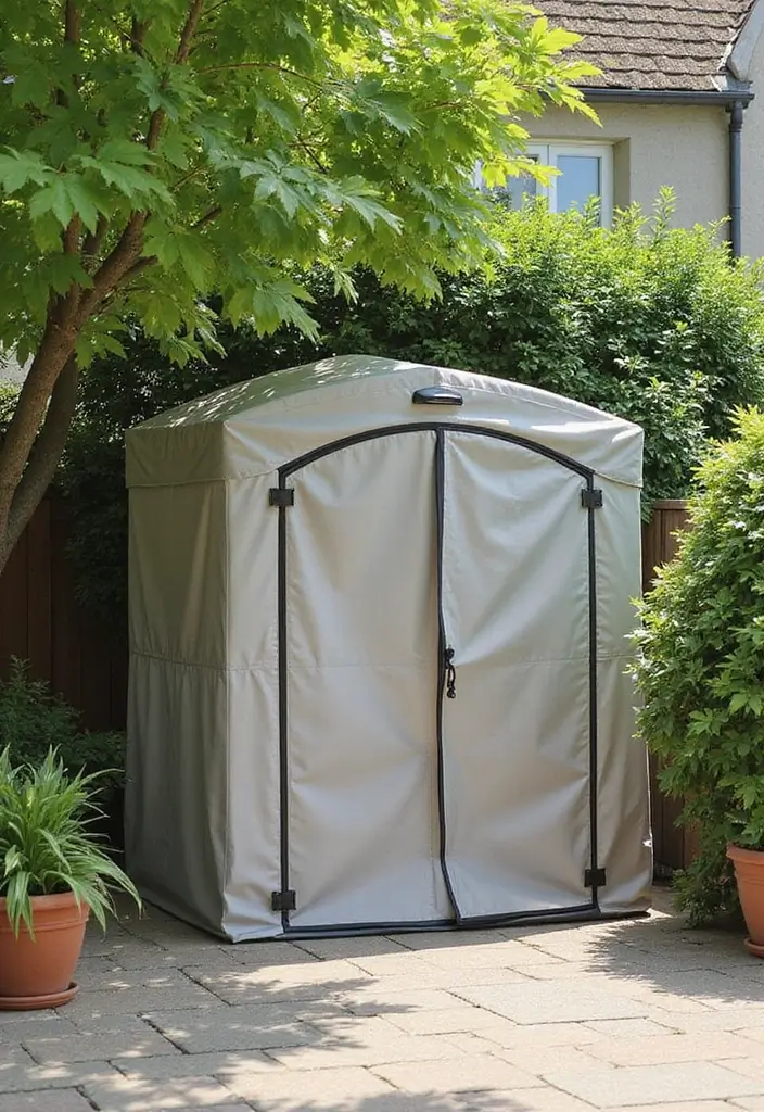 25+ Patio Storage Ideas to Keep Your Outdoor Space Organized - 22. Covered Storage Solutions