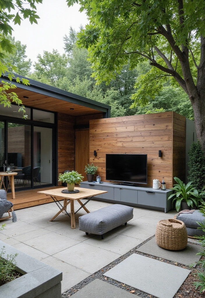 25+ Patio Storage Ideas to Keep Your Outdoor Space Organized - 25. Smart Tech Storage Solutions