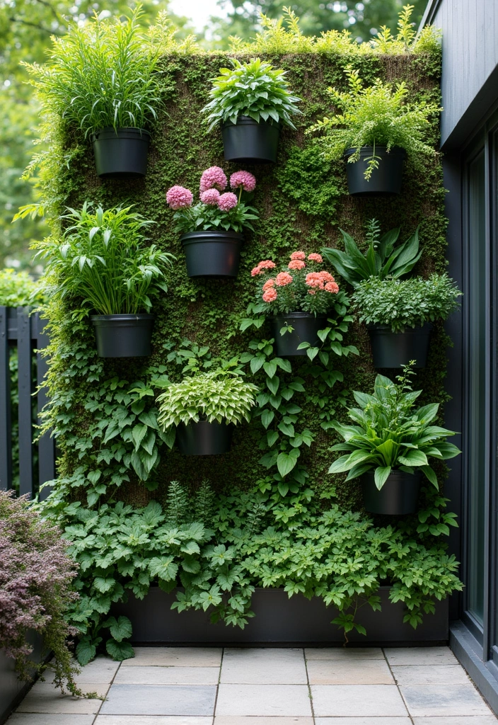25+ Patio Wall Ideas to Upgrade Your Outdoor Space - 1. Vertical Gardens for a Lush Look