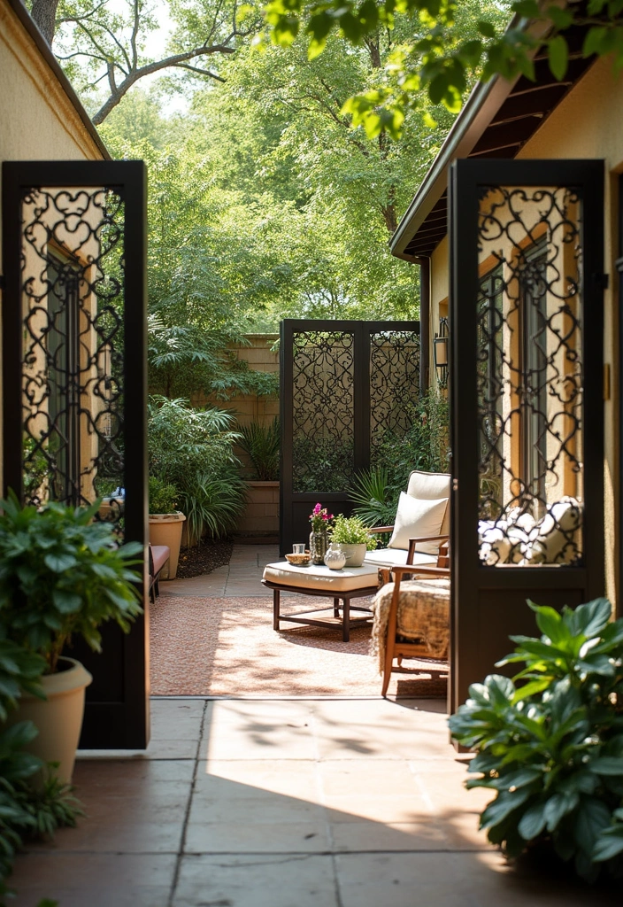 25+ Patio Wall Ideas to Upgrade Your Outdoor Space - 21. Decorative Screens for Privacy