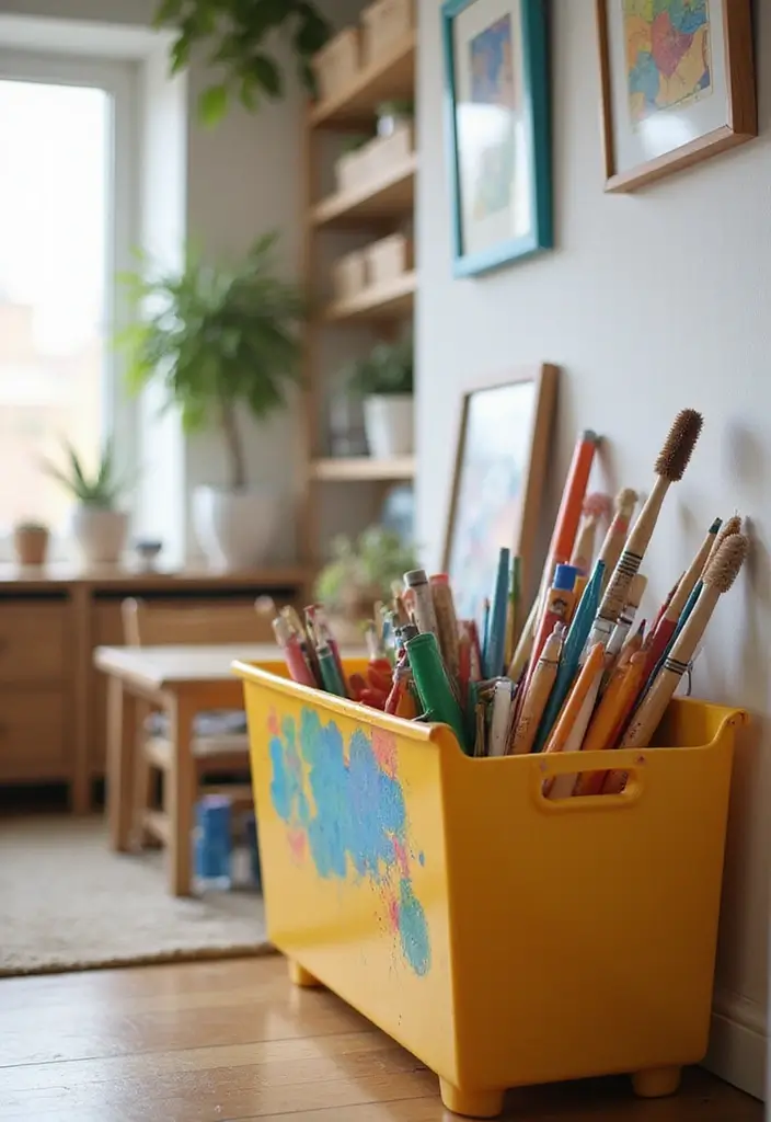 25+ Playroom Storage Ideas to Tame the Toy Chaos - 10. Art Supply Caddies