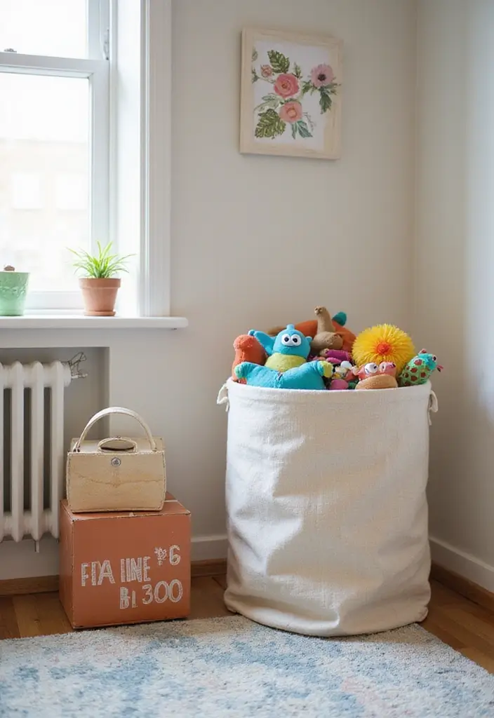 25+ Playroom Storage Ideas to Tame the Toy Chaos - 11. Toy Hampers