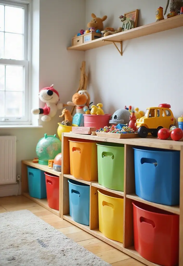 25+ Playroom Storage Ideas to Tame the Toy Chaos - 12. Color-Coded Storage