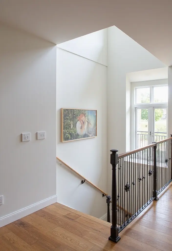 25+ Pony Wall Ideas to Separate Spaces with Style - 10. Stylish Railing Pony Wall