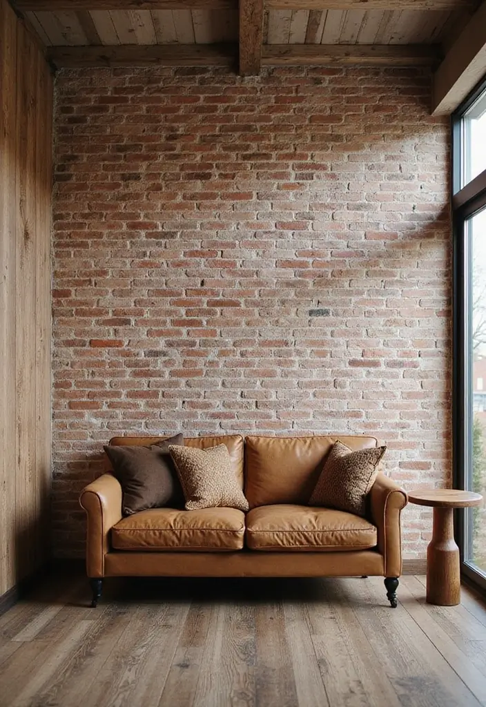 25+ Pony Wall Ideas to Separate Spaces with Style - 12. Faux Brick Pony Wall
