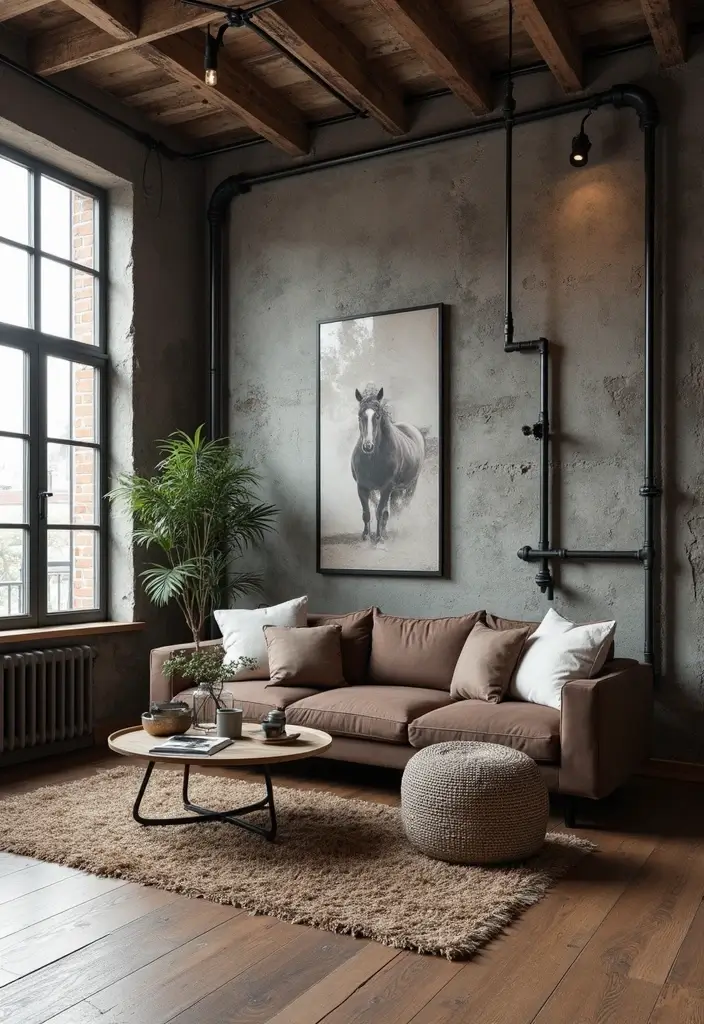 25+ Pony Wall Ideas to Separate Spaces with Style - 13. Industrial Pipe Pony Wall