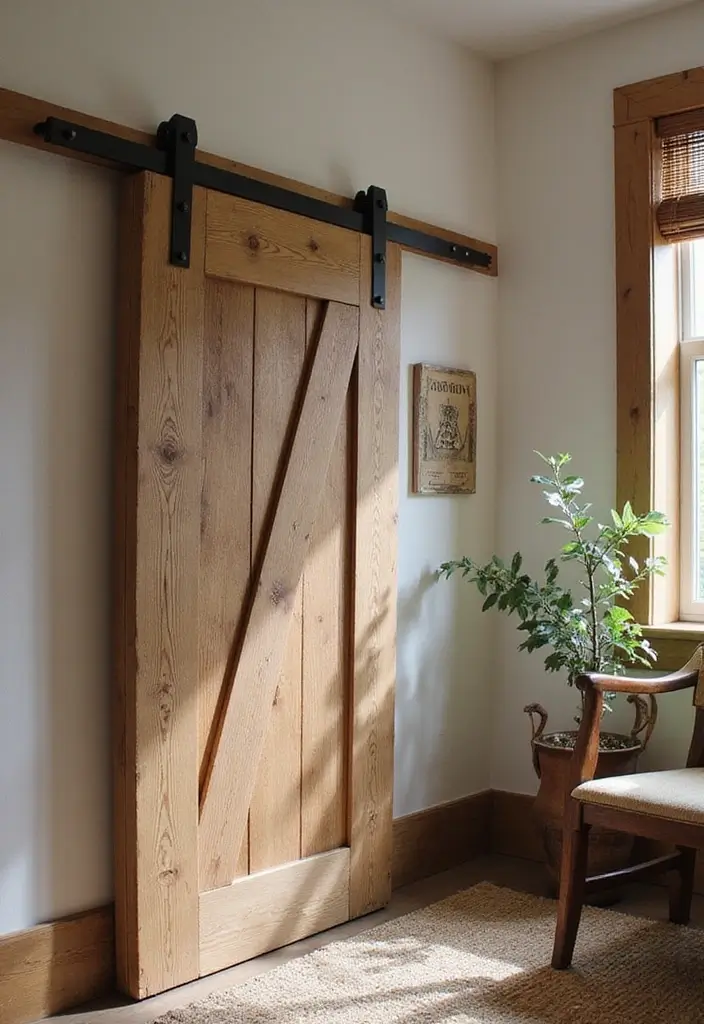 25+ Pony Wall Ideas to Separate Spaces with Style - 14. Sliding Barn Door Pony Wall