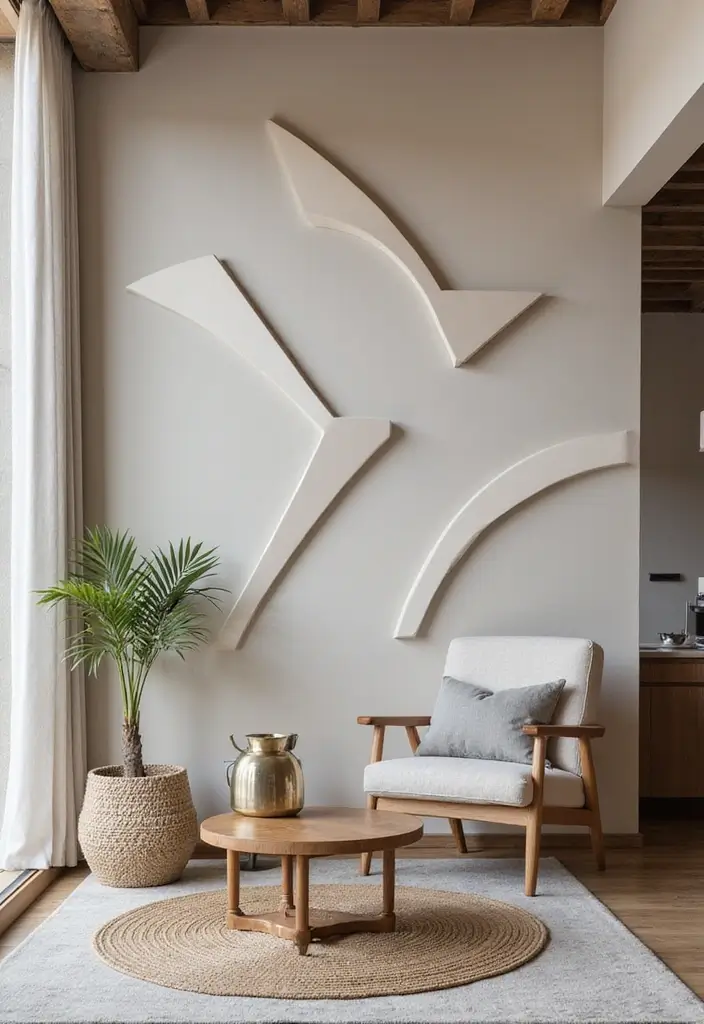 25+ Pony Wall Ideas to Separate Spaces with Style - 19. Geometric Pony Wall