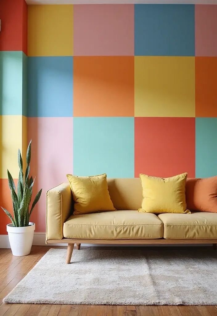 25+ Pony Wall Ideas to Separate Spaces with Style - 6. Color Block Pony Wall
