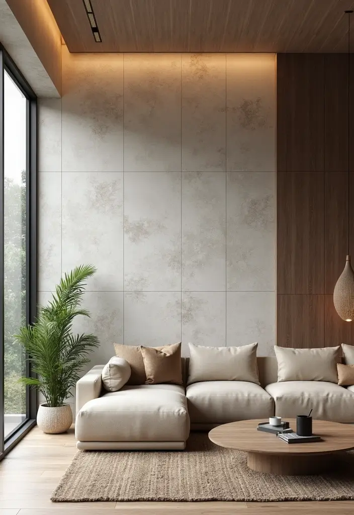 25+ Pony Wall Ideas to Separate Spaces with Style - 7. Textured Panel Pony Wall