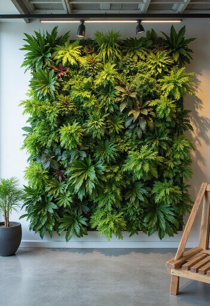25+ Pony Wall Ideas to Separate Spaces with Style - 9. Modular Plant Wall Pony Divider