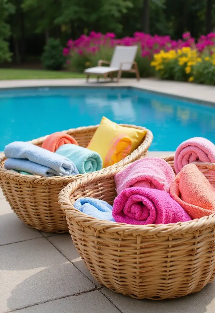 25+ Pool Float Storage Ideas to Keep Summer Clutter-Free 1 25+ Pool Float Storage Ideas to Keep Summer Clutter-Free - 1. Decorative Storage Baskets