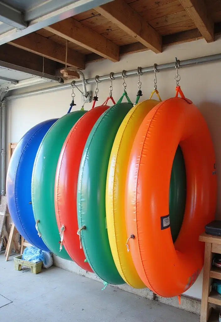 25+ Pool Float Storage Ideas to Keep Summer Clutter-Free 61 25+ Pool Float Storage Ideas to Keep Summer Clutter-Free - 11. Hooks for Float Storage