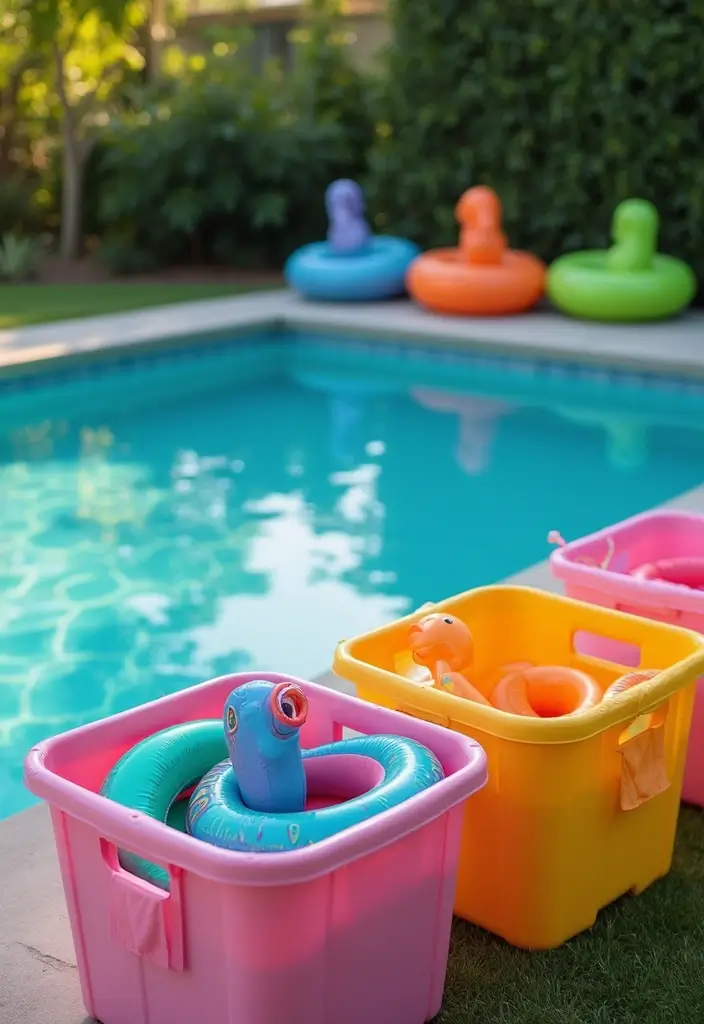25+ Pool Float Storage Ideas to Keep Summer Clutter-Free 85 25+ Pool Float Storage Ideas to Keep Summer Clutter-Free - 15. Foldable Storage Bins