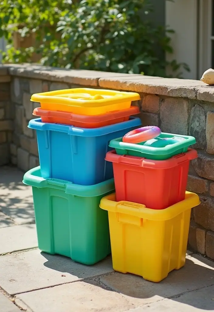 25+ Pool Float Storage Ideas to Keep Summer Clutter-Free 114 25+ Pool Float Storage Ideas to Keep Summer Clutter-Free - 20. Stackable Storage Solution