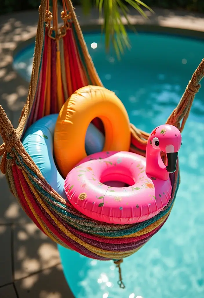 25+ Pool Float Storage Ideas to Keep Summer Clutter-Free 128 25+ Pool Float Storage Ideas to Keep Summer Clutter-Free - 22. Hammock Storage