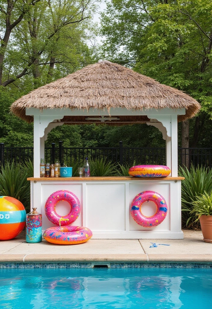 25+ Pool Float Storage Ideas to Keep Summer Clutter-Free 145 25+ Pool Float Storage Ideas to Keep Summer Clutter-Free - 25. Stylish Poolside Bar Storage