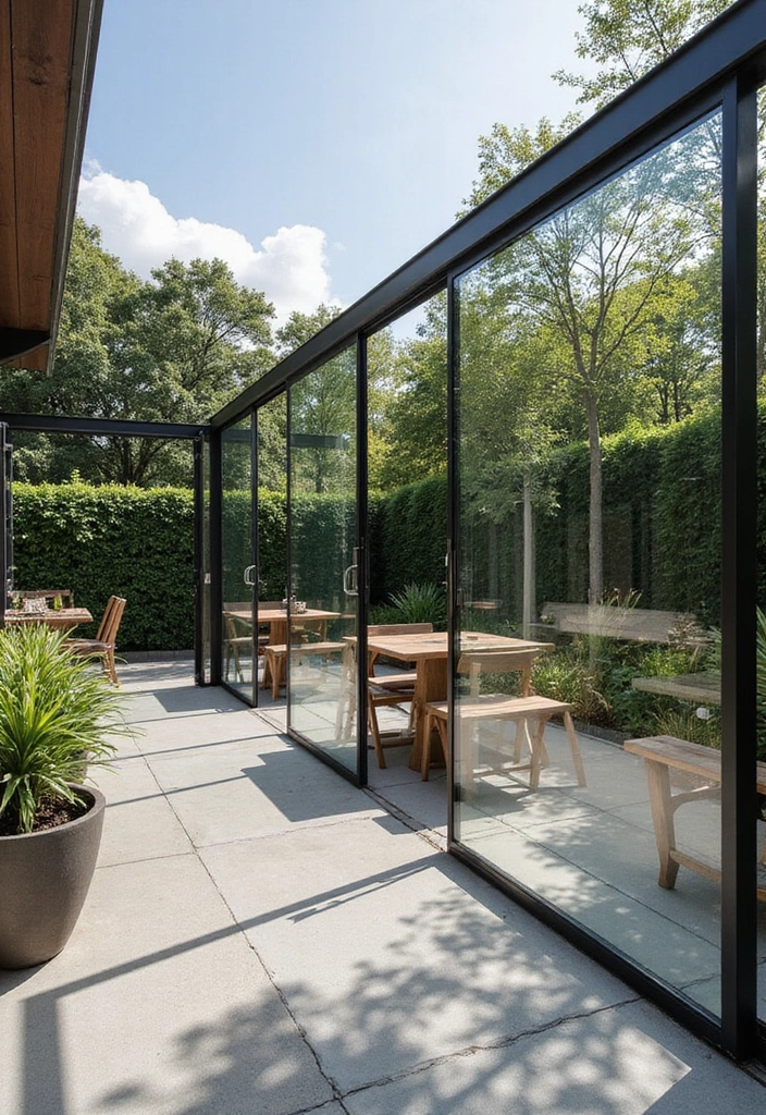 25+ Privacy Wall Ideas That Are Stylish and Functional - 13. Glass Panels