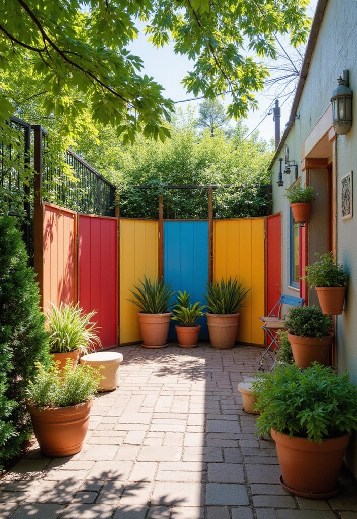 25+ Privacy Wall Ideas That Are Stylish and Functional - 18. Colorful Privacy Panels