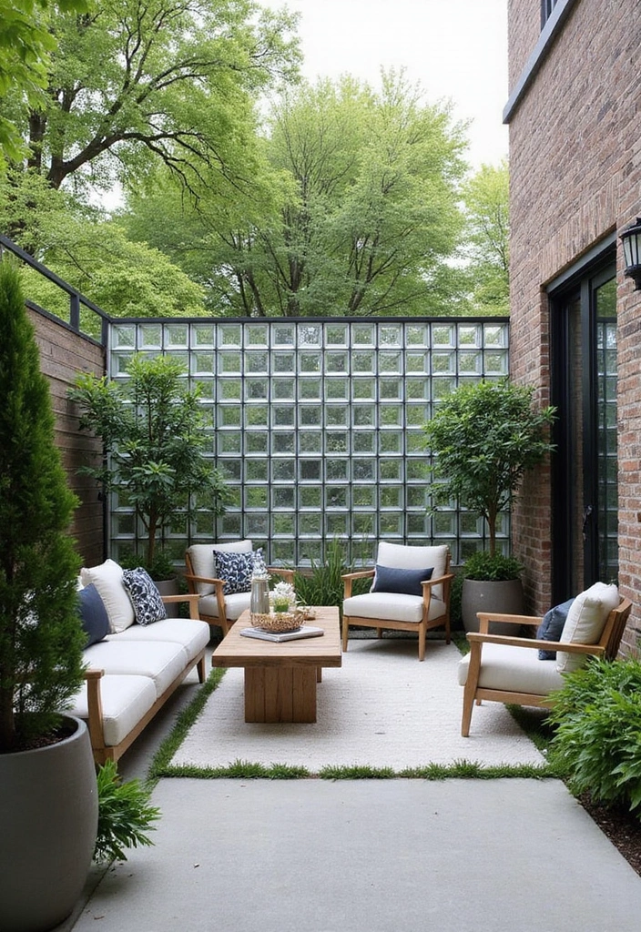 25+ Privacy Wall Ideas That Are Stylish and Functional - 20. Contemporary Glass Block Walls