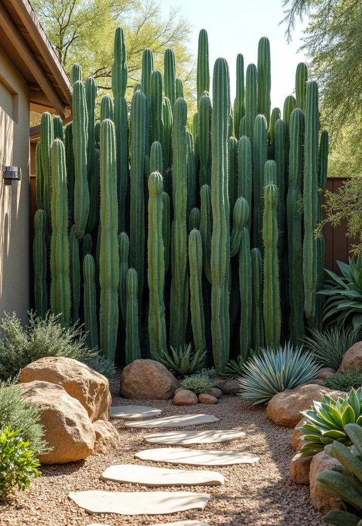 25+ Privacy Wall Ideas That Are Stylish and Functional - 22. Cactus Walls