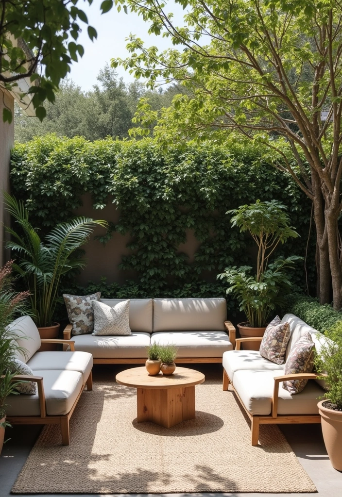 25+ Privacy Wall Ideas That Are Stylish and Functional - 23. Outdoor Garden Furniture as Privacy Barriers