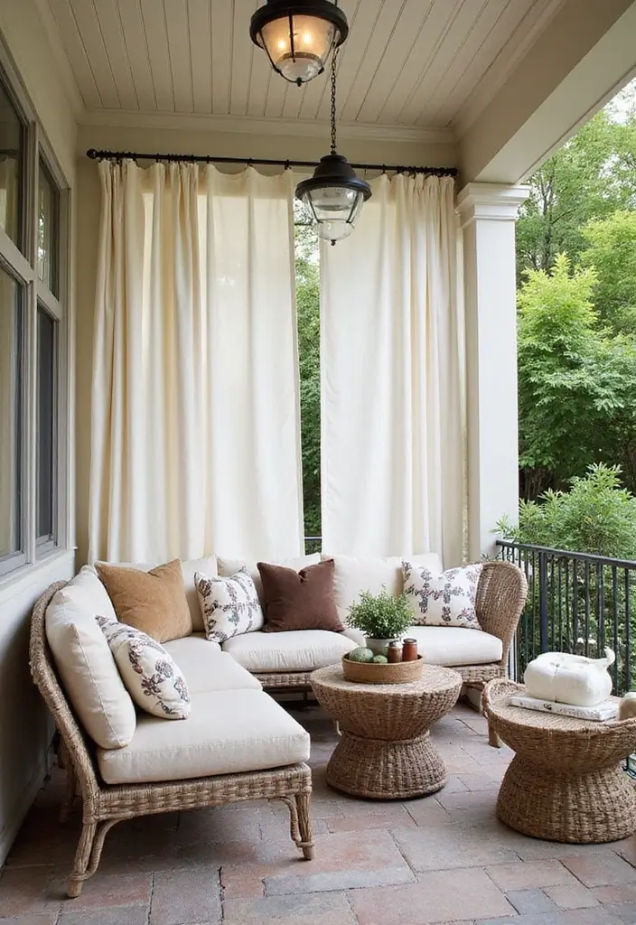 25+ Privacy Wall Ideas That Are Stylish and Functional - 6. Canvas Privacy Curtains