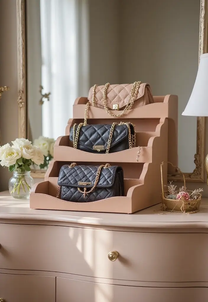 25+ Purse Storage Ideas to Keep Your Bags Neat and Accessible - 14. Tiered Jewelry Organizer