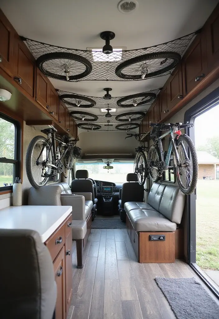 25+ RV Storage Ideas to Keep Your Tiny Home on Wheels Organized - 12. Consider Ceiling Storage