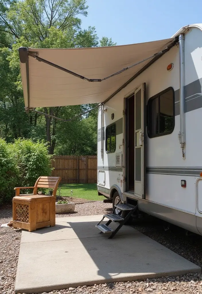25+ RV Storage Ideas to Keep Your Tiny Home on Wheels Organized - 14. Make Use of the Awning