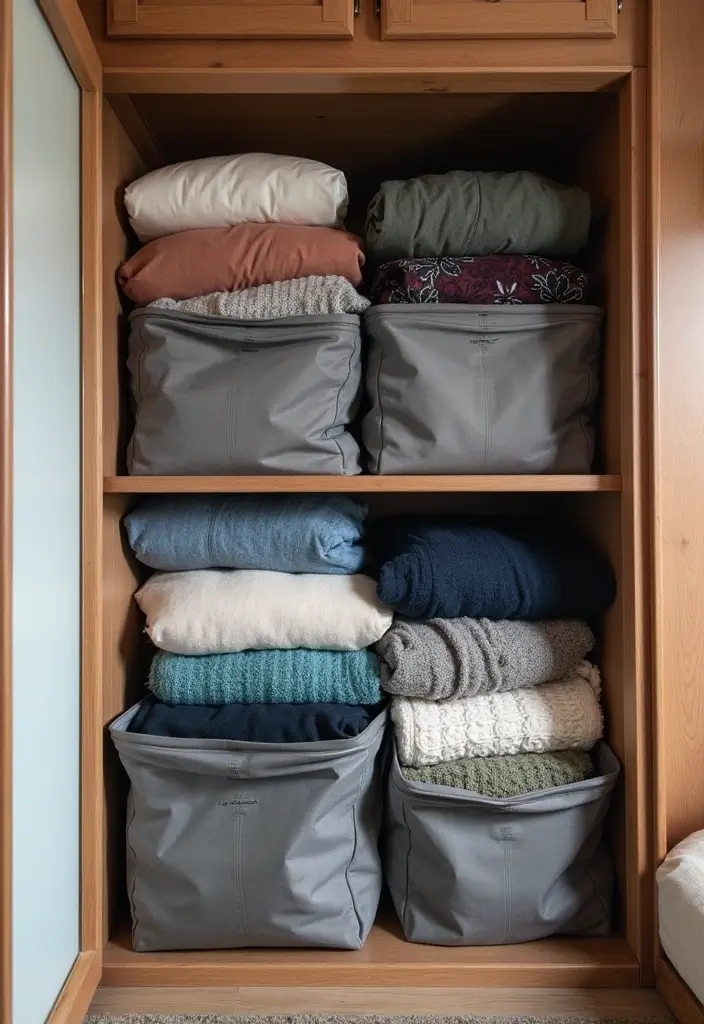 25+ RV Storage Ideas to Keep Your Tiny Home on Wheels Organized - 22. Use Storage Bags for Clothes