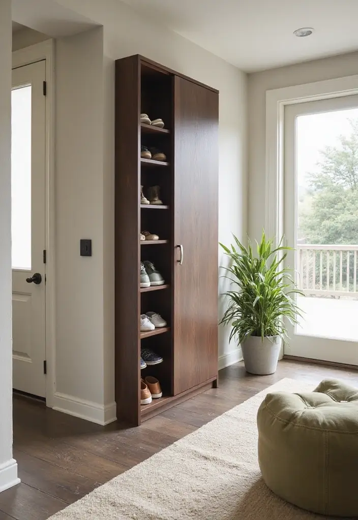 25+ Shoe Storage Ideas to Organize Your Collection in Style - 13. Narrow Shoe Cabinets