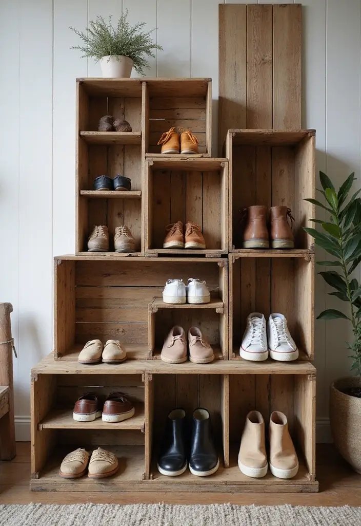 25+ Shoe Storage Ideas to Organize Your Collection in Style - 16. Crate Storage