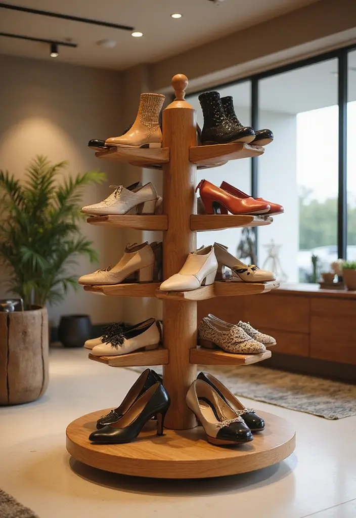 25+ Shoe Storage Ideas to Organize Your Collection in Style - 17. Rotating Shoe Carousel
