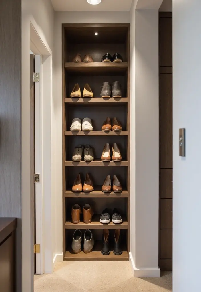 25+ Shoe Storage Ideas to Organize Your Collection in Style - 19. Slim Shoe Cabinets